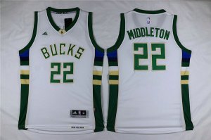 Maillot De Basket Milwaukee Bucks Khris Middleton 22 Tissus Sportif Fans Edition Blanc